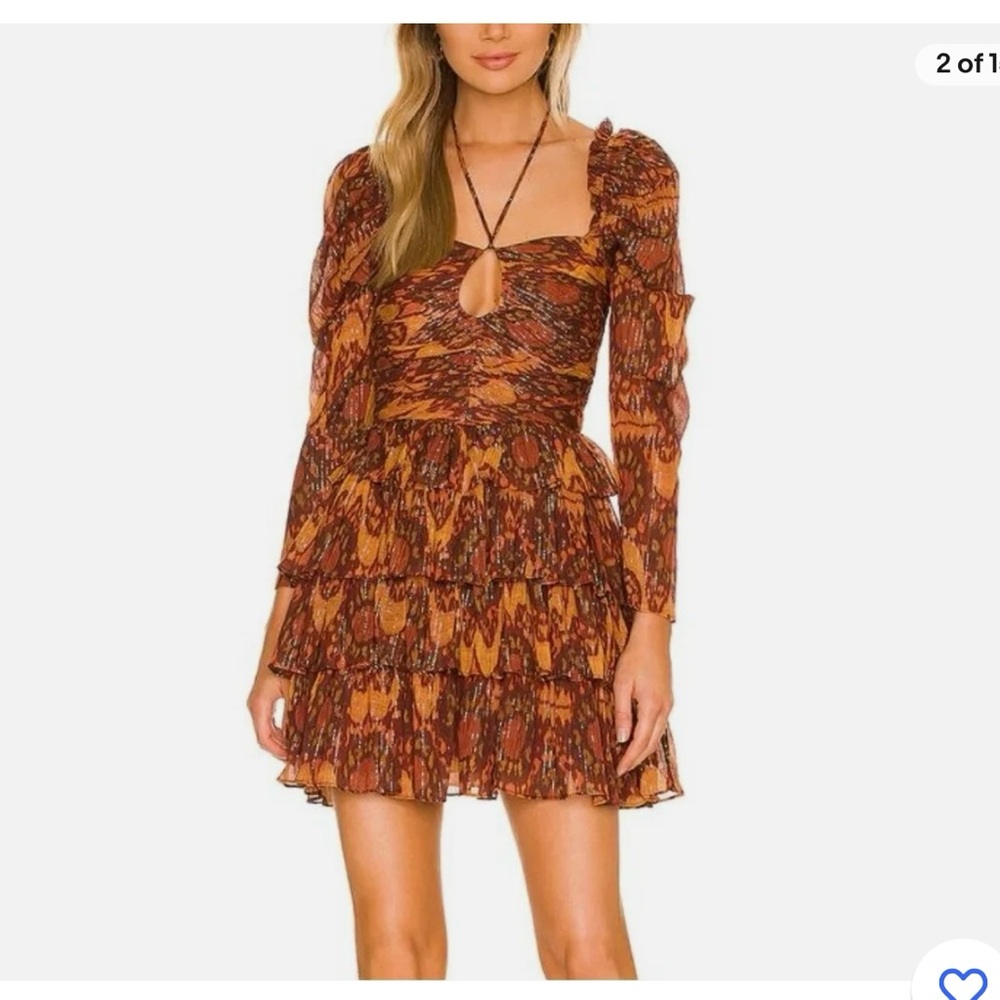 House of Harlow 1960 x Revolve Long Sleeve Brown Dress